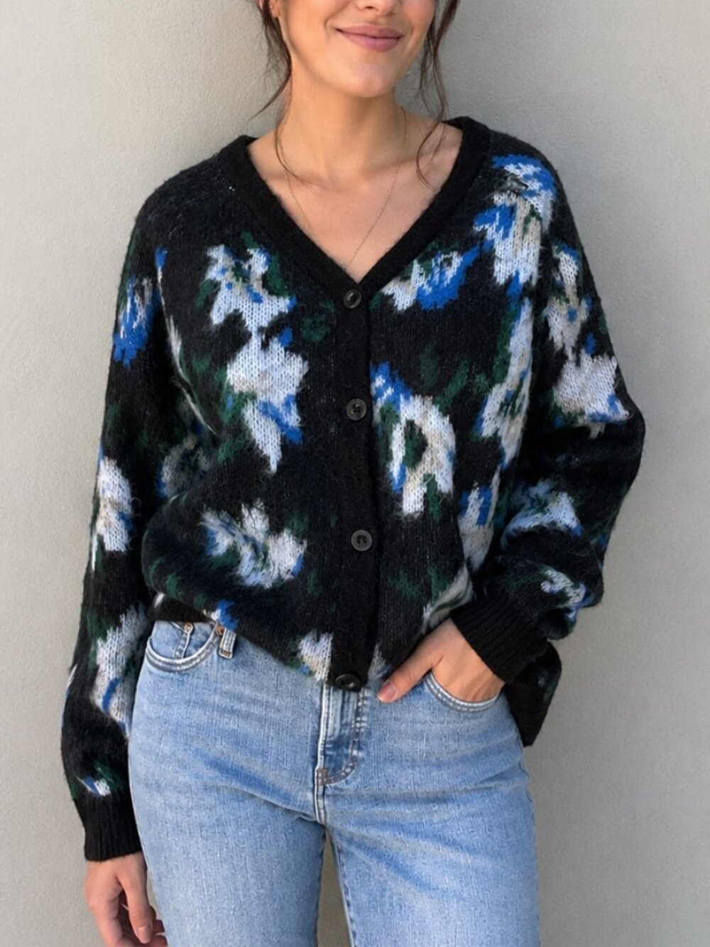 Anthropologie Hazel Abstract Grandpacore Cardigan Sweater Size M